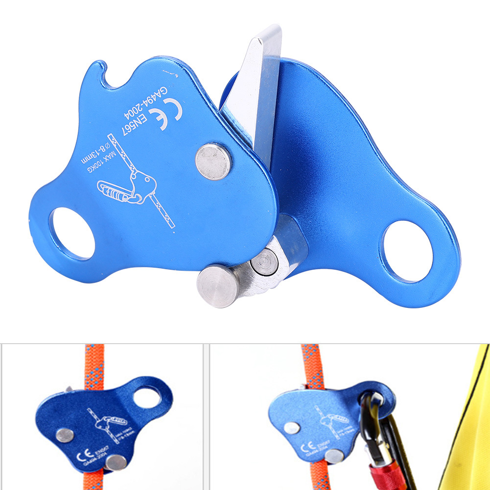 Climbing Rope Clamp Aluminum Alloy Rope Self-locking Grab Portable Climbing Protection Lock For 10-12mm Rope