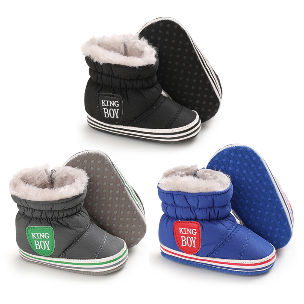 Stivali da bambino invernali Bobora scarpe calde spesse fibbia scamosciata imbottita in cotone stivali da bambina stivali da neve per ragazzi scarpe per bambini