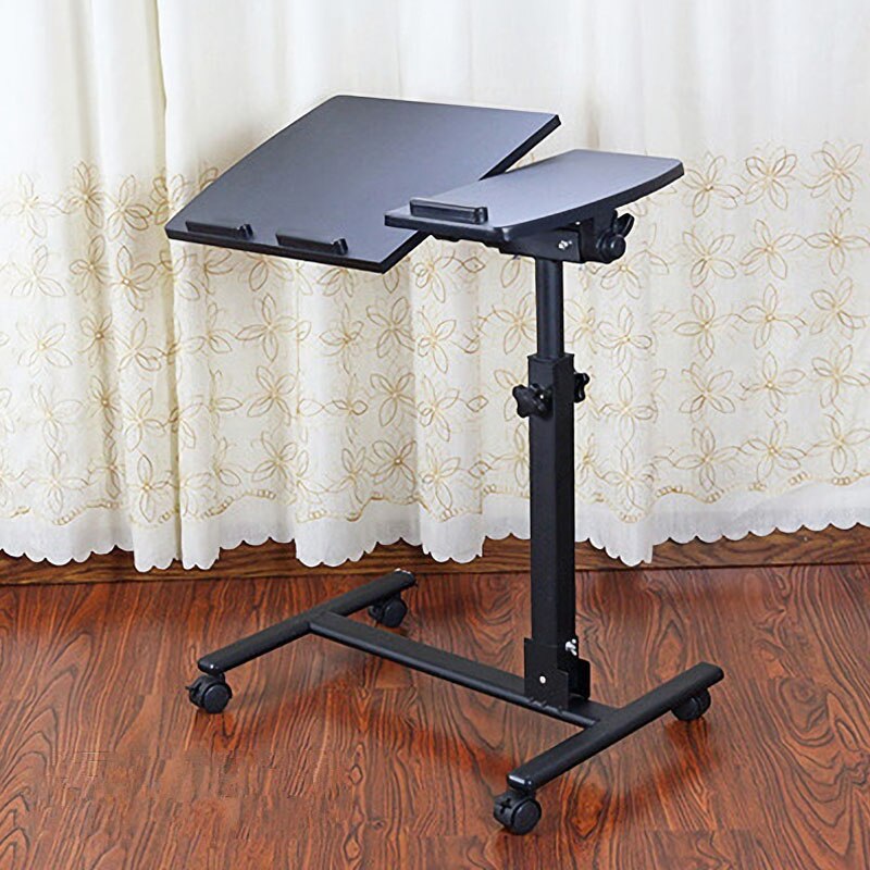 Laptop Tafel Kan Worden Gedraaid En Opvouwbare Bedside Klaptafel Verstelbare Hoogte Computer Notebook Stand Lade Nachtkastje Xh: Black