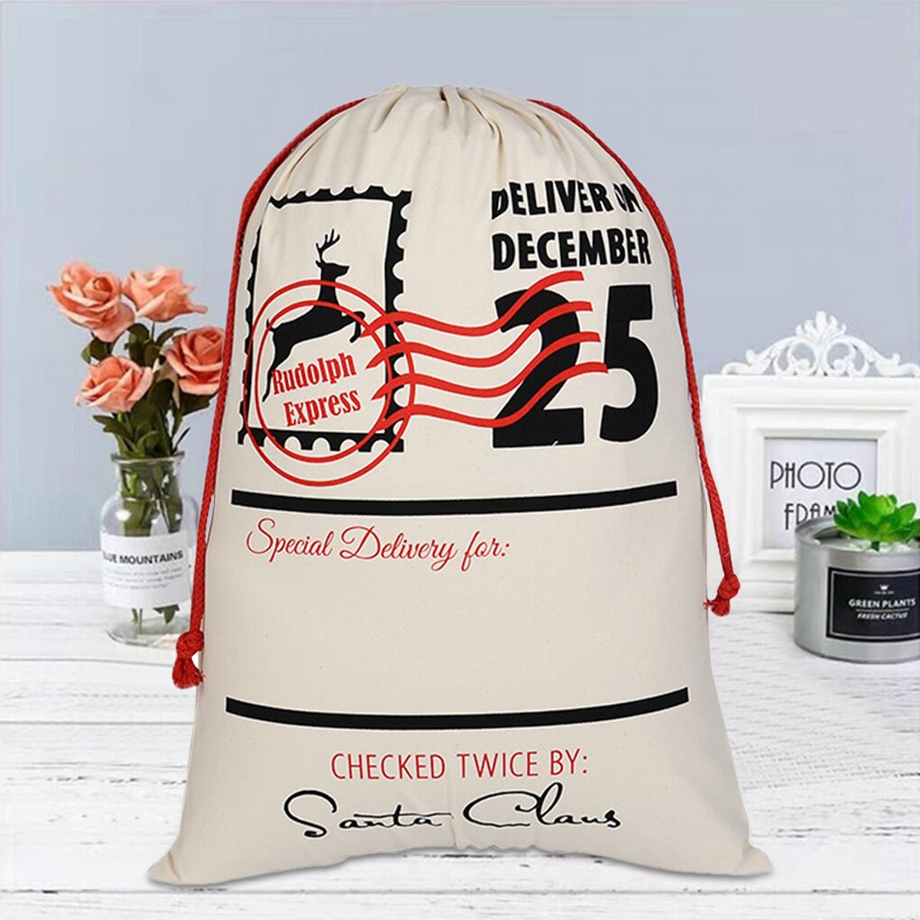 Kerstsok Bag Koord Snoep Speelgoed Houder Organizer Doek Pouch