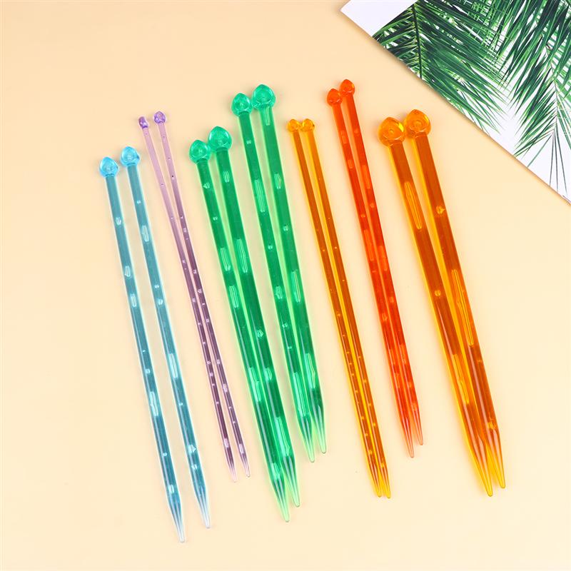 Lot de tiges à tricoter en acrylique, bâton à tricoter Durable, aiguille à tricoter à la main, outil pour pulls, foulards, couleurs assorties (25cm)
