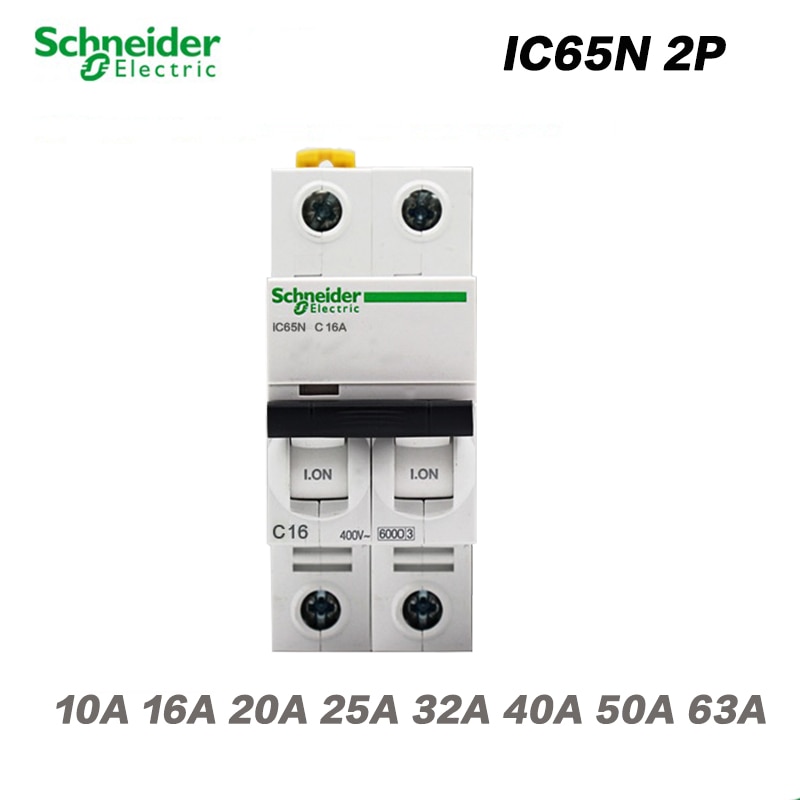 Schneider All Series MCB Circuit breaker Air switch DZ47 IC65N 2P 10A 16A 20A 25A 32A 40A 50A 63A
