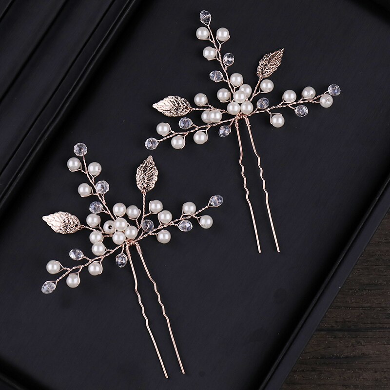 Horquillas para el pelo de oro y plata Vintage para mujer, tocado hecho a mano, tocado para banquete, accesorios para el cabello nupcial para boda, , 3 uds.