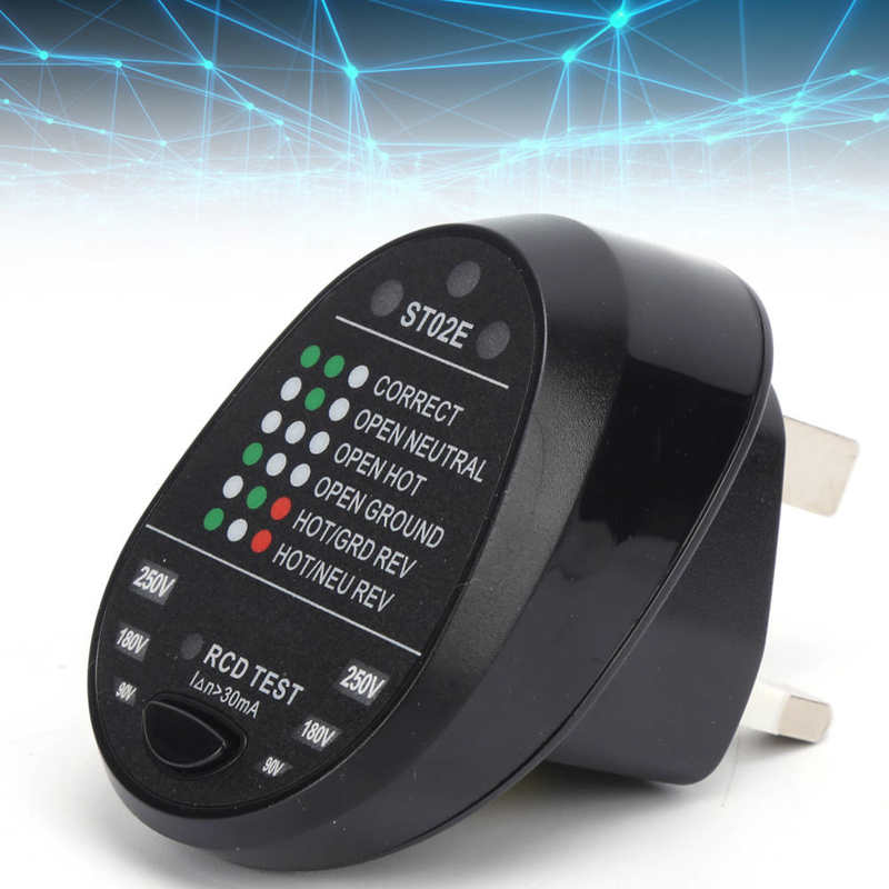 ST02E/ST02 Socket Tester with LED Display Power Polarity Detector for Home UK/AU Plug 100-240V