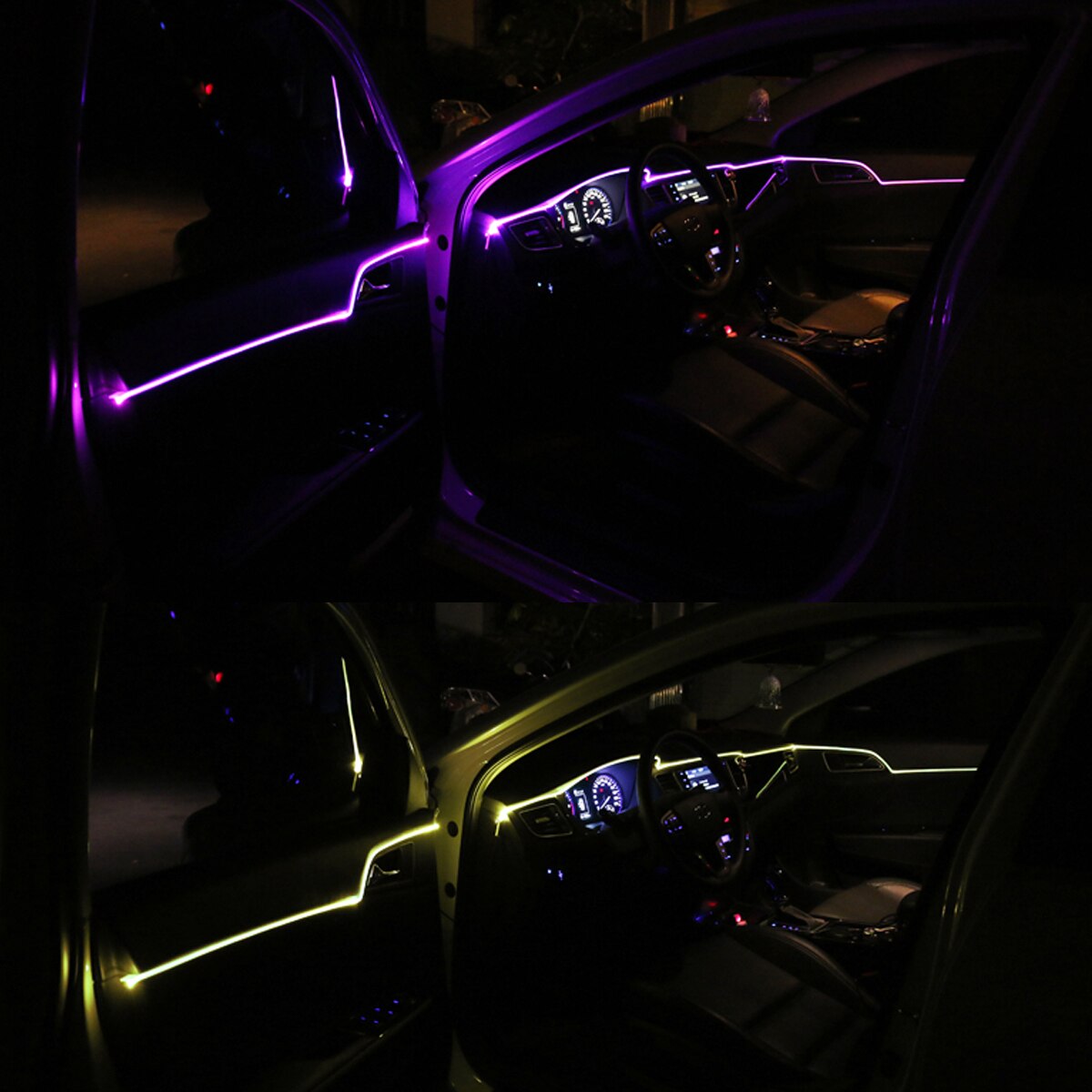 6 PCS 3528 SMD 15-LED Auto Touw Lichten Decoratie Flexibele Waterdichte zelfklevende LED Strip Verlichting voor auto Deur Seat Veiligheidsgordel