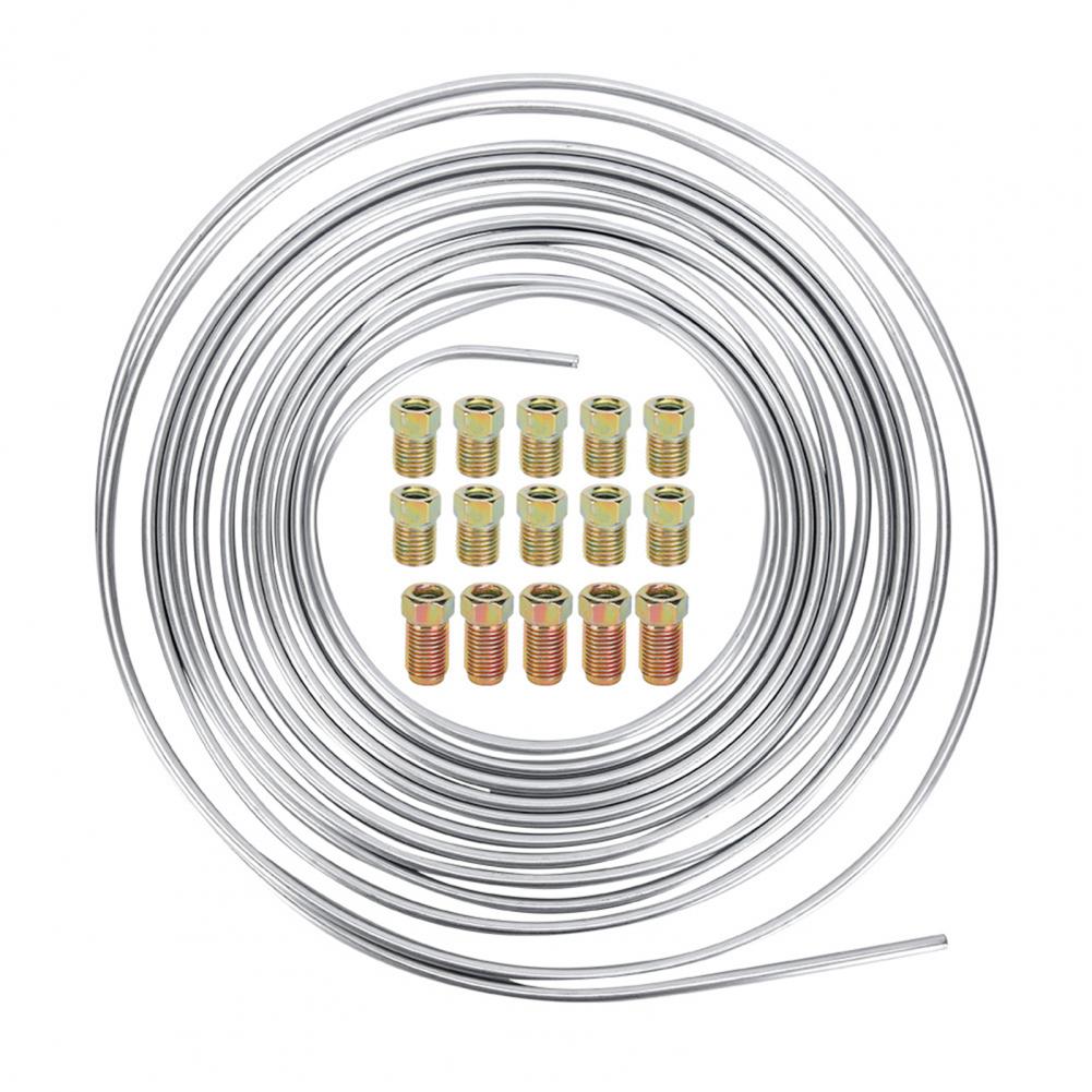 25 Ft 3/16 Brake Line Replacement Tube Tubing Galvanized Steel Brake Line Tubing Easy Bending Brake Line Coil for Manufacturing