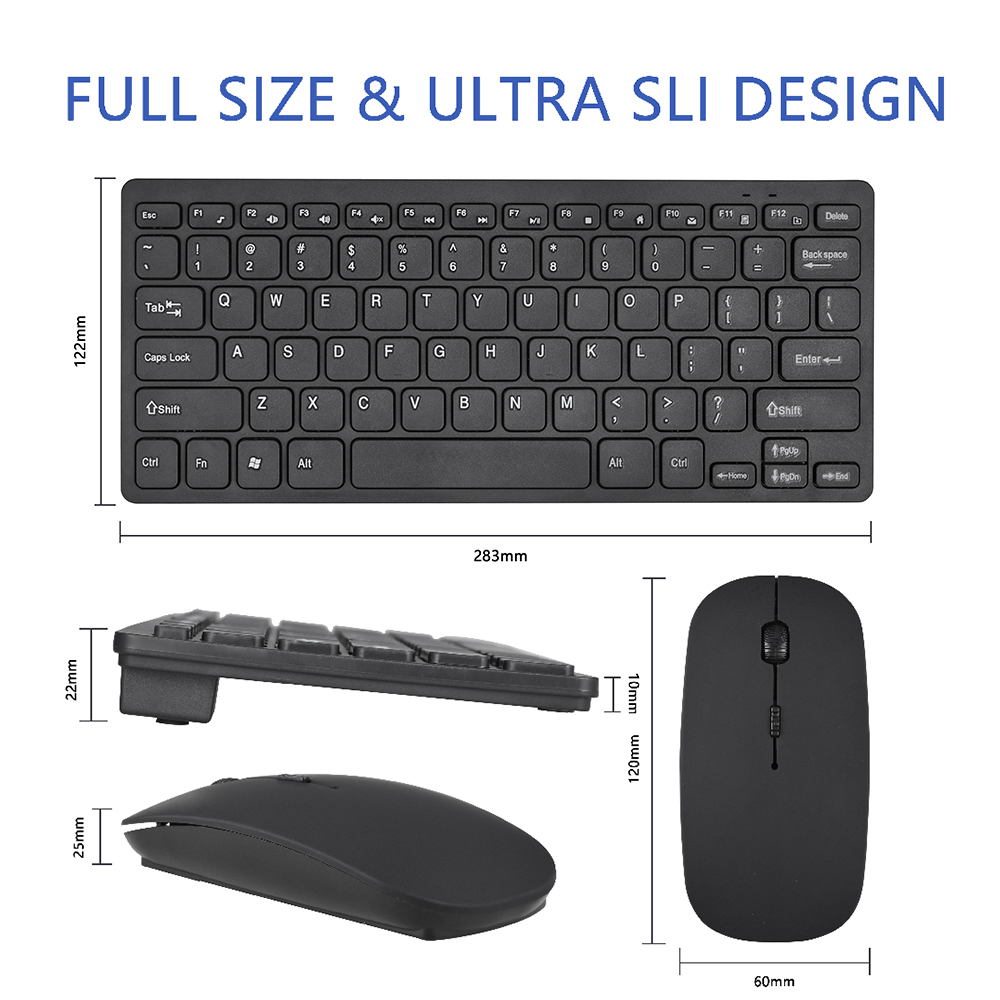 Mini Wireless Keyboard 2.4GWireless Keyboard For ipad Phone Tablet Rubber keycaps Rechargeable keyboard For Android ios Windows