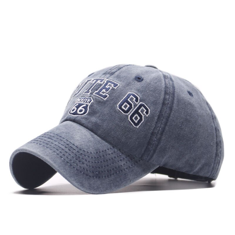 bomull brev rute 66 retro baseballcaps europeisk og amerikansk stil vasket denimcaps