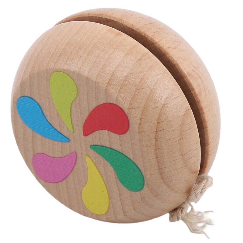 Wooden Yoyo Toy Yo Yo Toy For Children Yoyo Ball Party Favors Windmill Floret Pattern For Kids