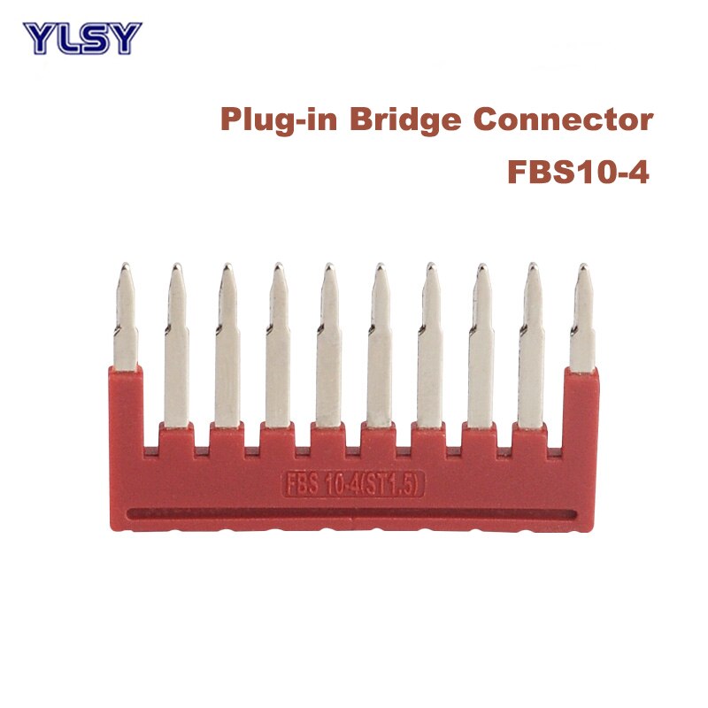 1Pcs FBS10-4 Plug-in Bridge Center Short Connection Strip Din Rail Spring Terminal Block ST-1.5 Morsettiera Brass Connector