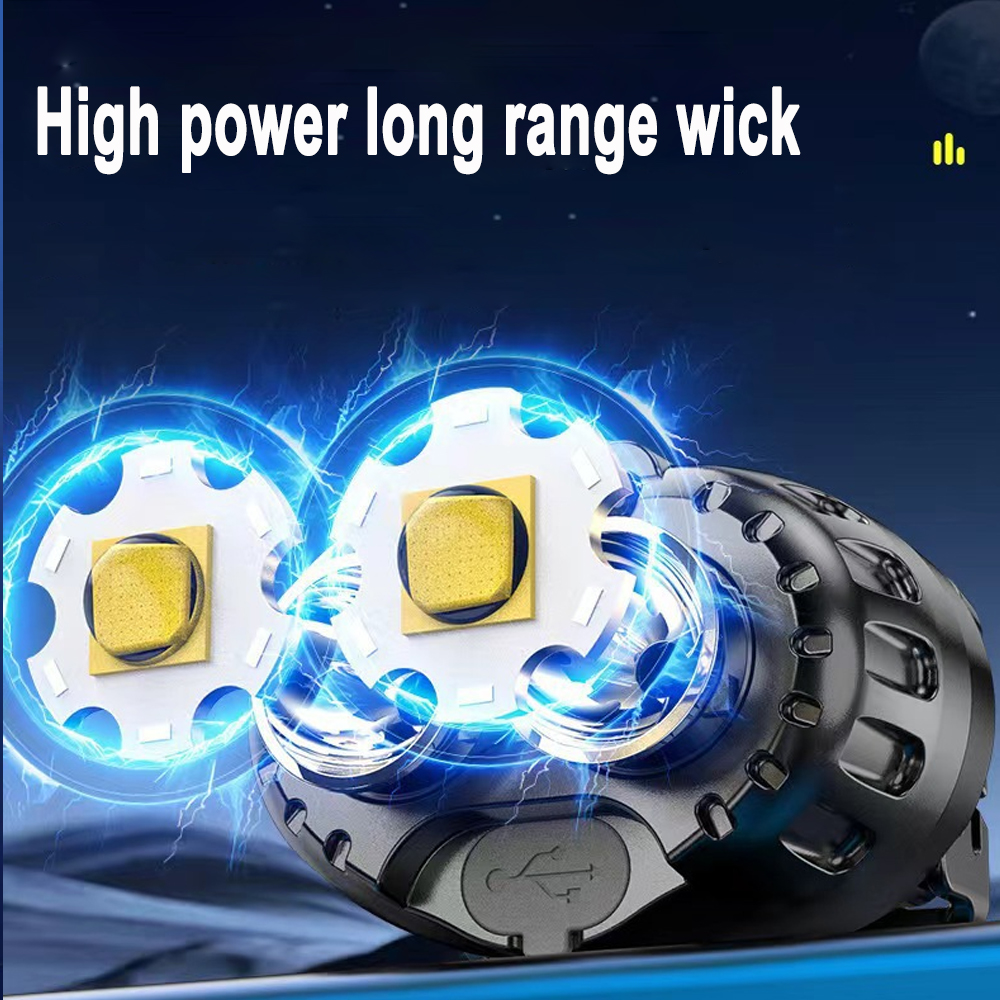 Super Mini LED-koplamp Oplaadbare noodkopzaklamp Krachtige sensor Hoofdlamp Zaklamp Koplampen Voorlantaarn Vissen