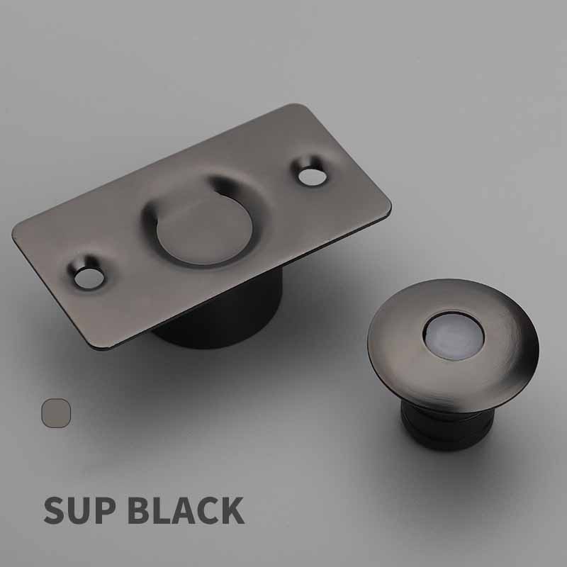 Butoir de porte magnétique Invisible en acier inoxydable, butoir de porte au sol pour tampon de porte, quincaillerie d&#39;arrêt de porte cachée: SUP BLACK