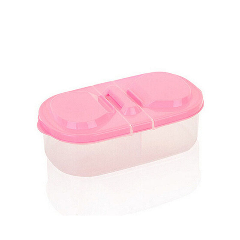 Caja de almacenamiento de alimentos con cubierta de doble compartimento, refrigerador de cocina multifunción portátil, lata de plástico sellada de grano MISCELÁNEA: Gris oscuro