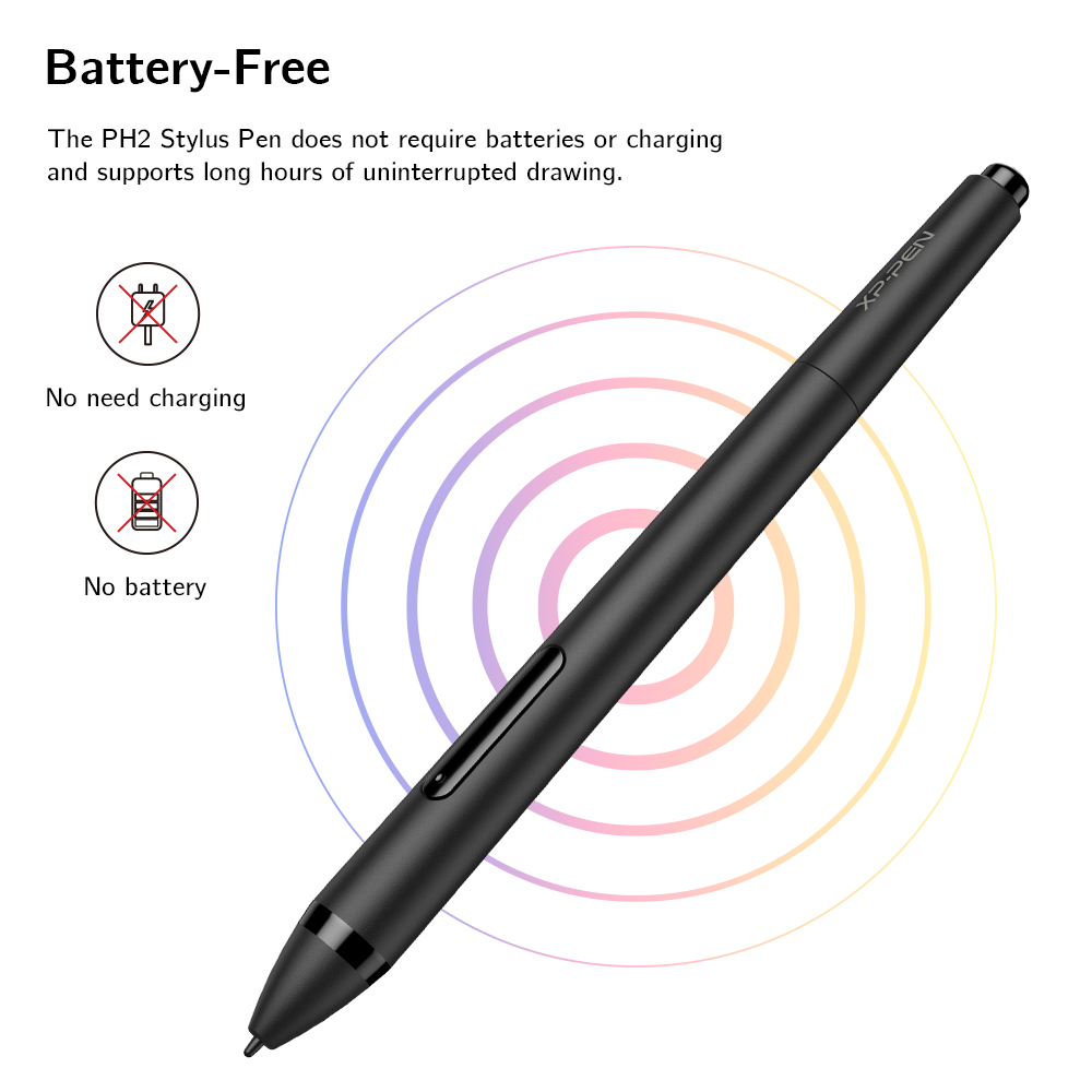 Xp-pen  ph2 power stylus 8192 trykfølsom grippen kun til tegnetablet xp-pen star  g960s plus