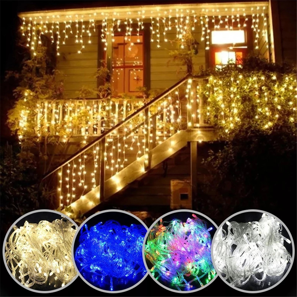 5M Waterdichte Kerstverlichting Met Droops Ijspegel String Light Voor Dakrand Bruiloft Balkon Huis Outdoor Decoraties