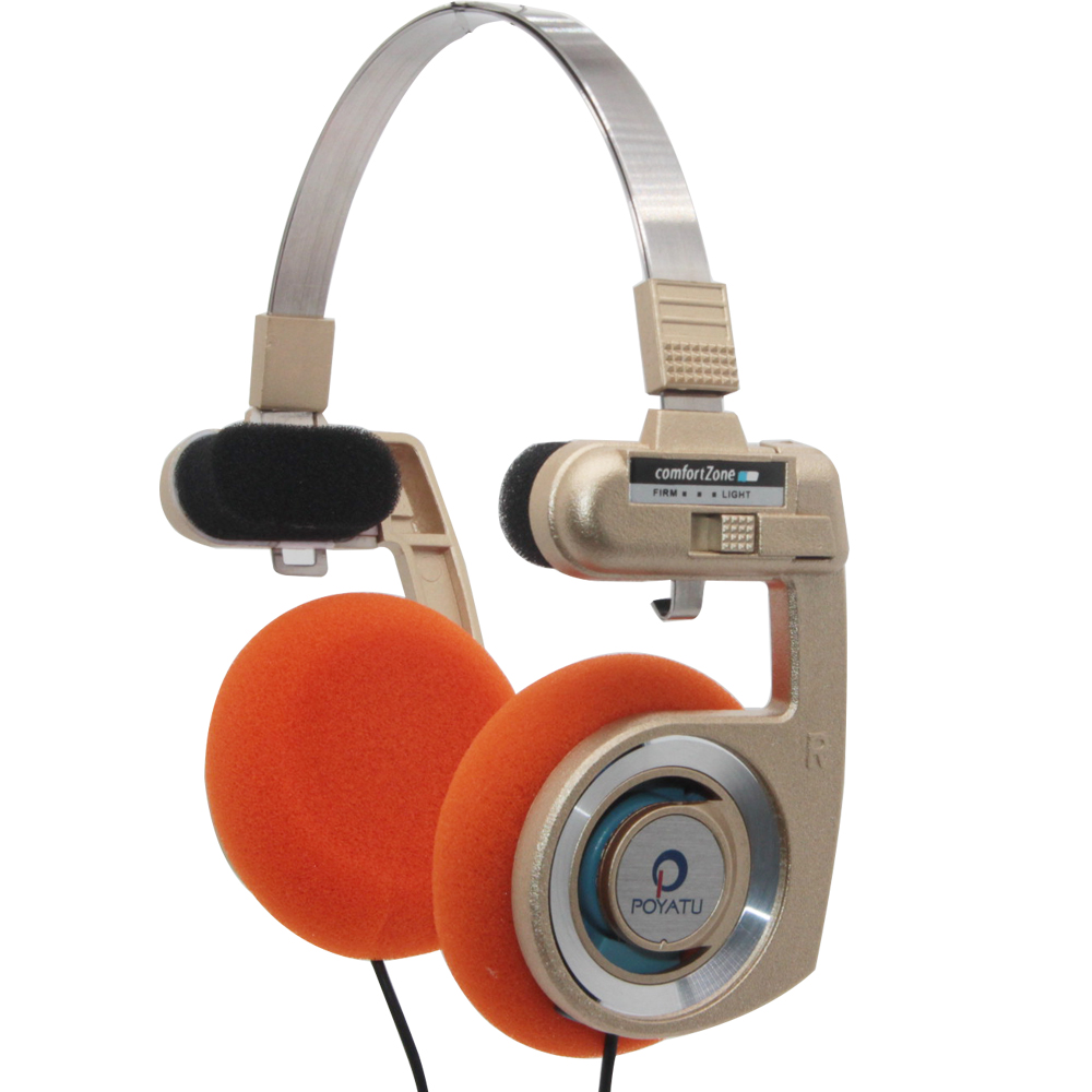 Poyatu Retro Hoofdtelefoon Met Microfoon Stereo Classic Open Hifi On-Ear Hd Oortelefoon Opvouwbare Draagbare Lichtgewicht Headset: Goud