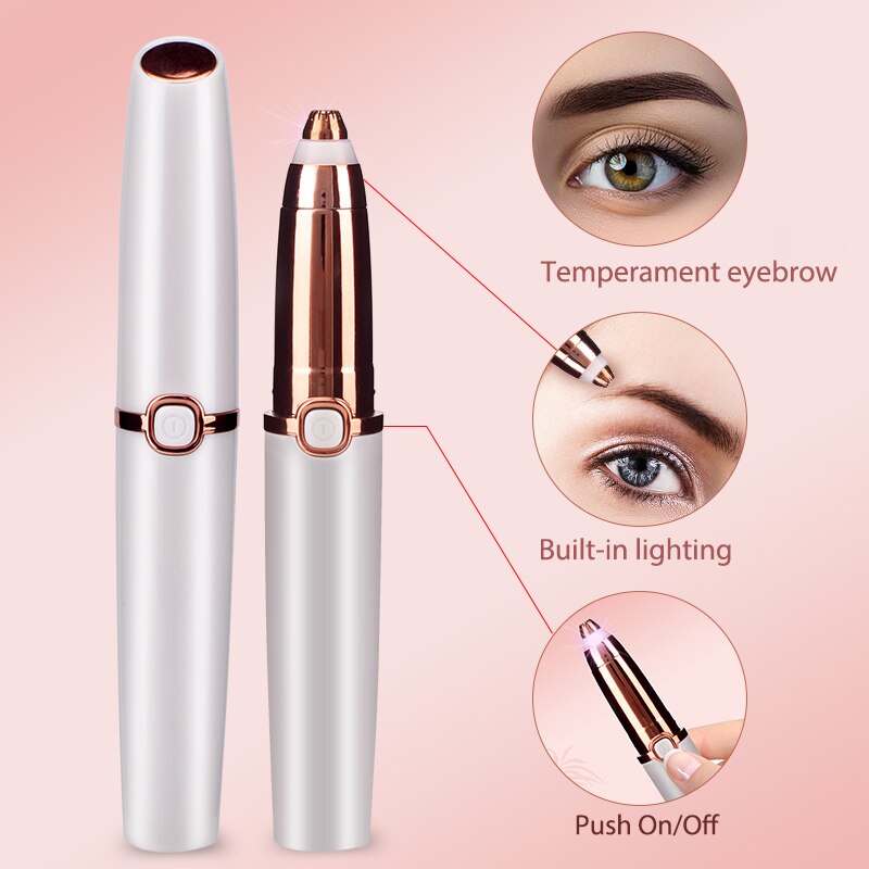 Electric Eyebrow Trimmer Epilator Makeup Painless Eye Brow Shaver Razors Portable Facial Hair Remover Women depilator battery