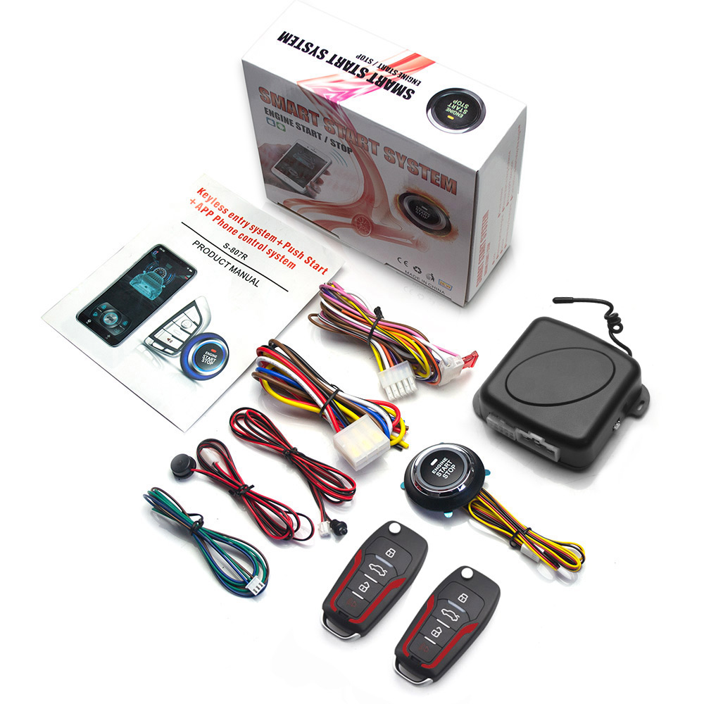 Fernstarter und Autoalarm, intelligente App, Fernstart-Stopp-System für Autos, Motor--Anfang-System mit automatischer Zündknopf: Silber