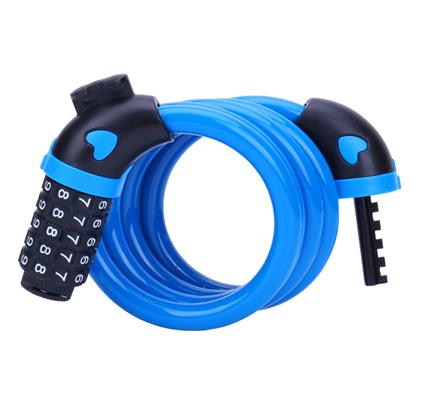 Bike Lock 5 Digit Code Combination Bicycle Security Lock 1200 mm x 12 mm Steel Cable Spiral Bike Cycling Bicycle Lock: blue
