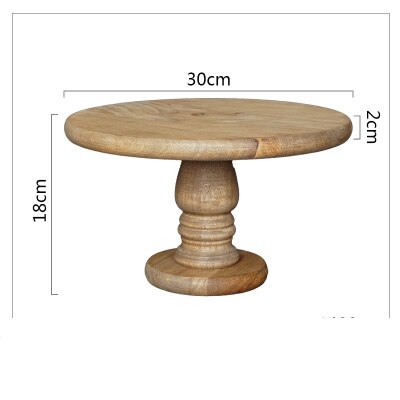 handmade nature vintage wooden pedestal cake stand: large brown