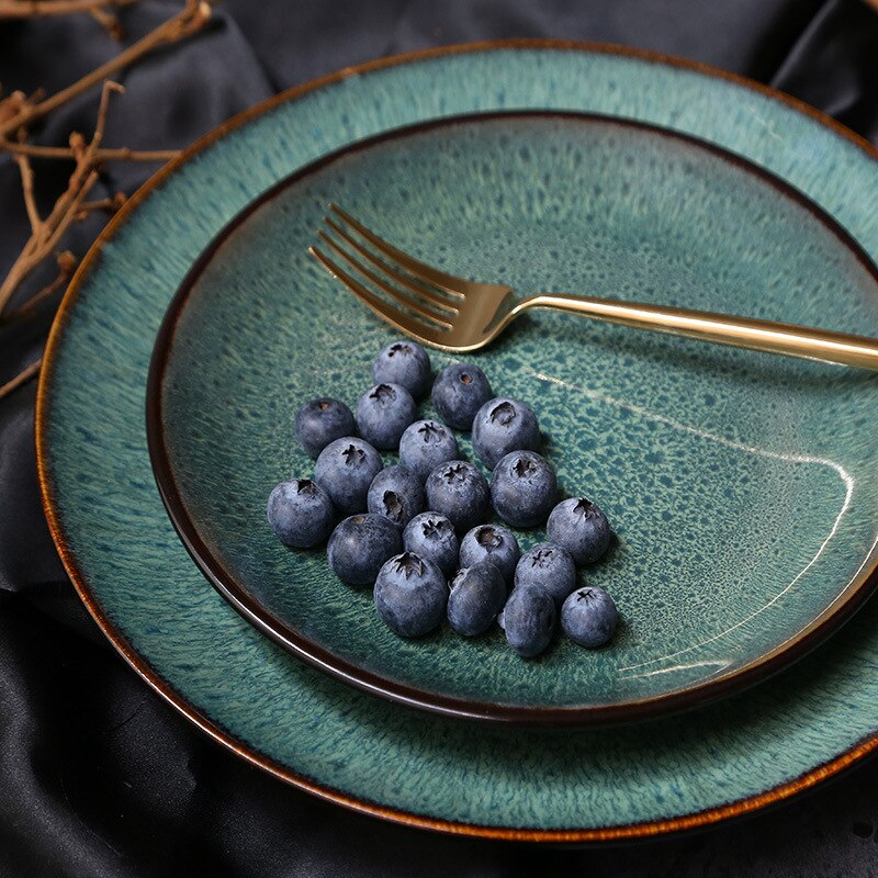 ANTOWALL Europese keramische servies malachietgroen disc Westerse steak pasta schotel thuis ontbijt fruit salade porselein