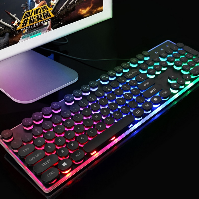 RGB LED Backlight USB Wired Gaming Keyboard & Mouse for Laptop USB Wired Ergonomic Gaming Keyboard Mouse Set Combos