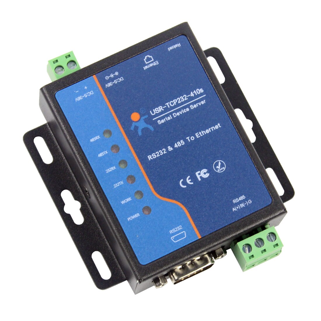 USR-TCP232-410S Terminal Voeding RS232 RS485 Naar Tcp/Ip Converter Seriële Ethernet Seriële Server Modbus Tcp/Httpd Client