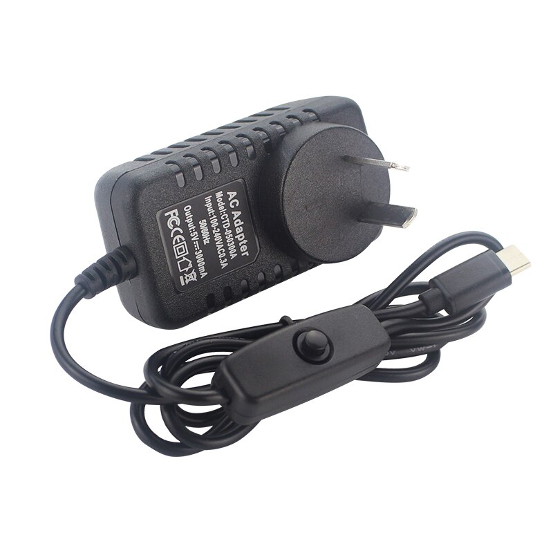 Raspberry Pi 4 USB Type C Power Adapter USB C Oplader 100-240V EU VS UK AU plug Voeding voor Raspberry Pi 4 Model B: AU