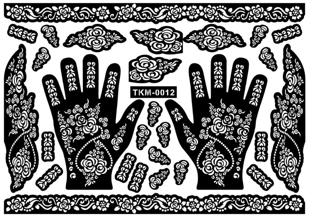 Tattoo Templates Hands/Feet Henna Tattoo Stencils for Airbrushing Mehndi Body Painting