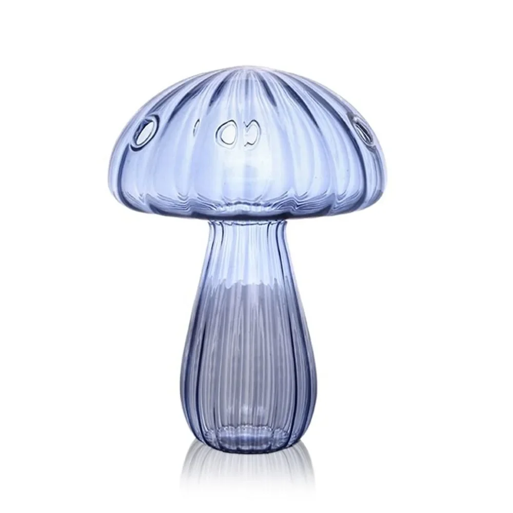Neue transparente Glas blumen flasche hydro ponik blume Kürbis glasvase Pilz Haupt dekoration Blume: Weiß