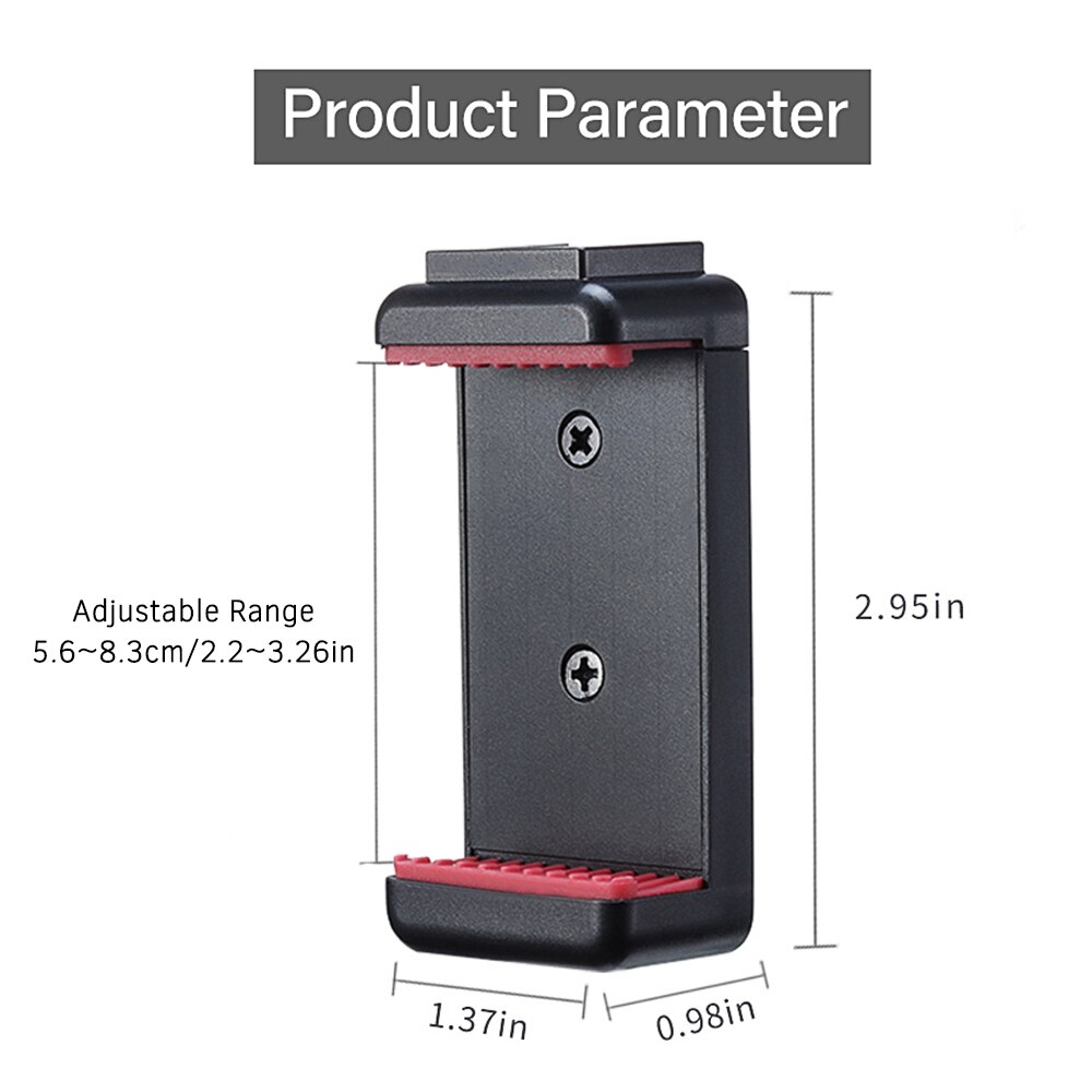 Suporte de telefone ulanzi ST-07 ajustável, para vlogs + 1/4 Polegada parafuso sapato frio para smartphone de 5.6-8.3cm para tripé led luz microfone