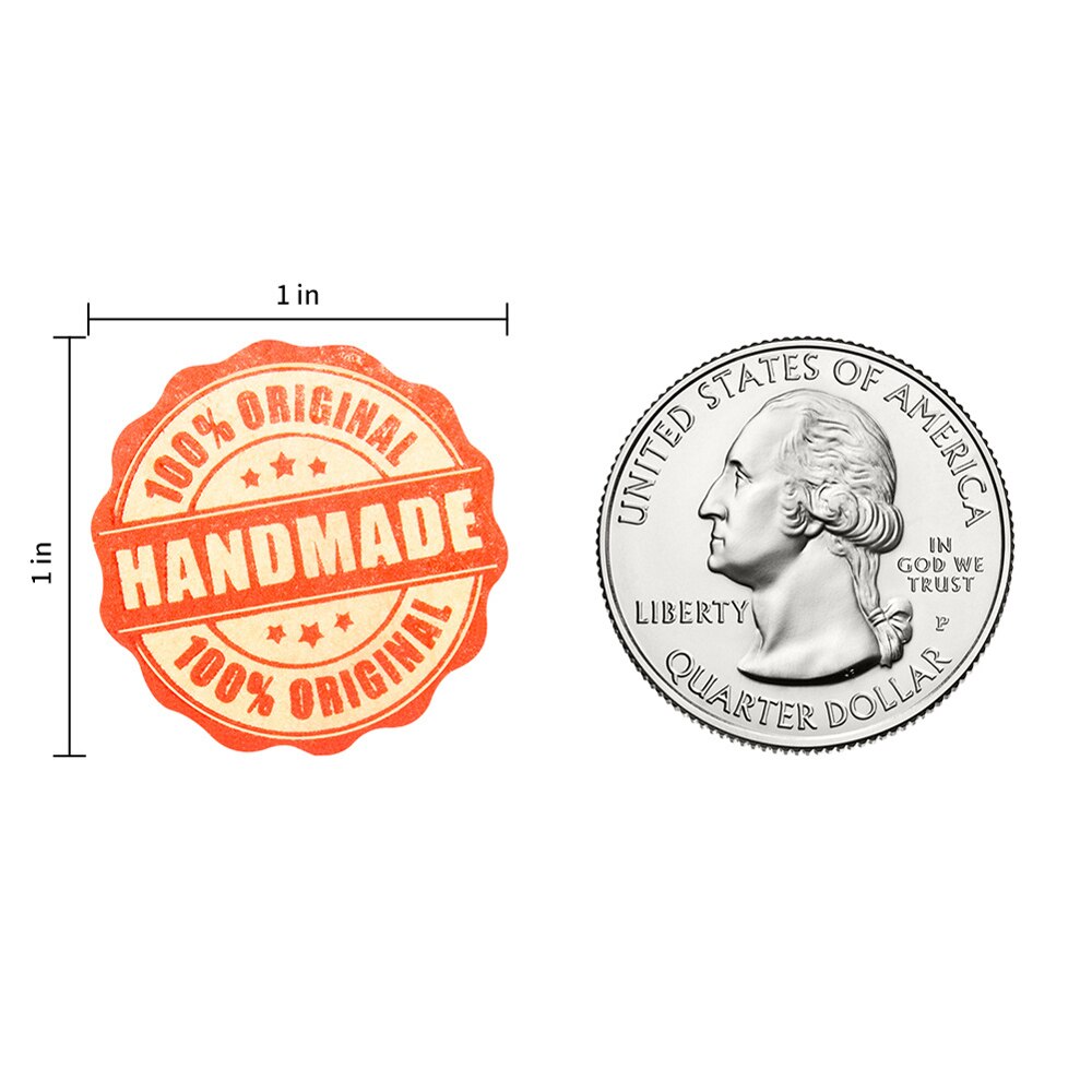 100-500pcs Handmade With Love Sticker For Cake Package Decoration Label Cute Kawaii Thank You Sticker Sticker Red Paper