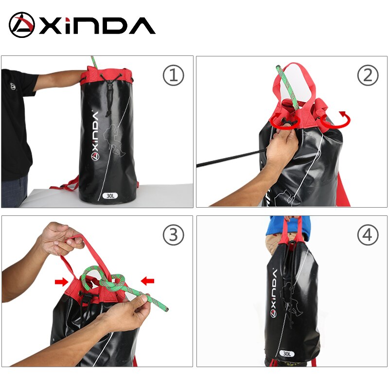 Xinda Outdoor Climbing Rope Bag 1000D PVC Storage Backpack Outdoor Rappelling Backpack Equipment Bag