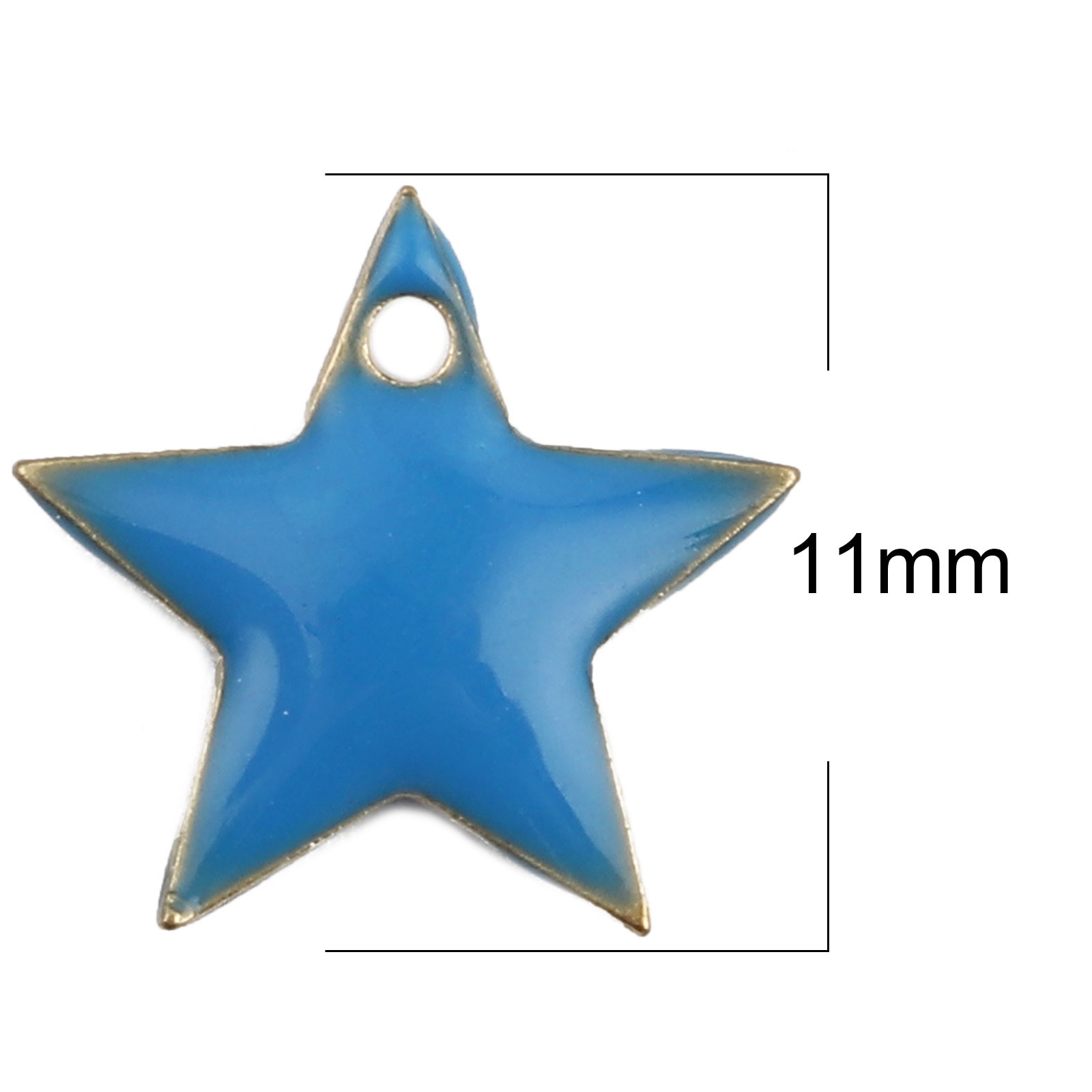 DoreenBeads – pendentif pentagramme, perles en cuivre, étoile or rose bleu émail, résultats romantiques à faire soi-même, 12mm( 4/8 &quot;) x 11mm( 3/8&quot;), 10 pièces: Blue