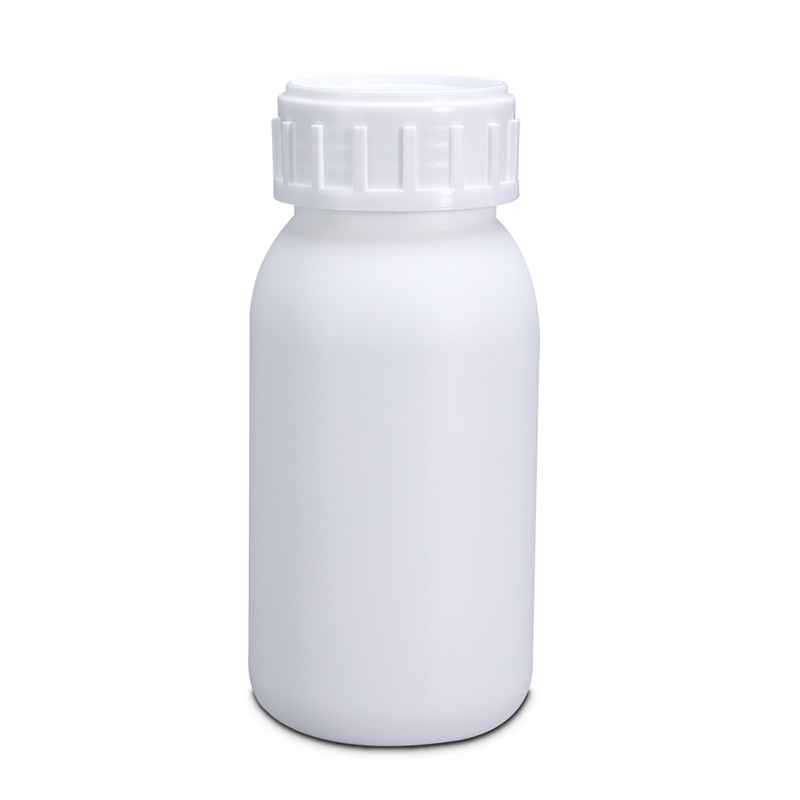 Botella vacía redonda de pesticida, botella de reactivo de Material HDPE, gruesa de alta barrera, 250ML, 500ML, 1000ML