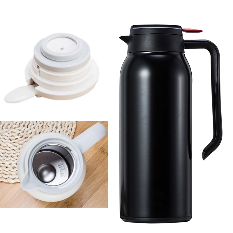 Stainless Steel Thermal Coffee Carafe, Double Walled Vacuum Thermos with Leak Proof, 12 Hour Heat Retention, 1.5 Litre 50 oz