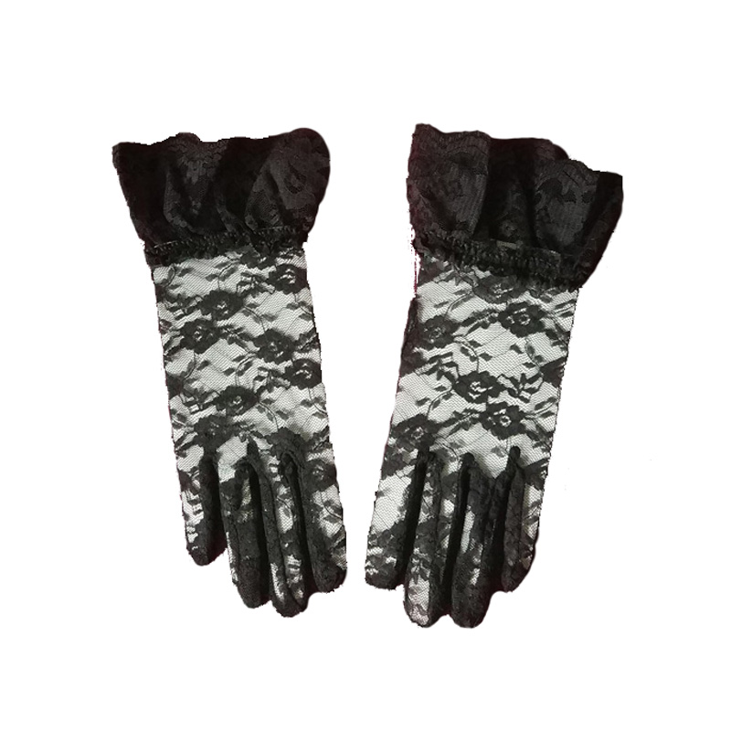 Guantes de encaje Retro para mujer, guantes de novia blancos oscuros góticos, accesorios de Lolita para sesión de fotos y fotos