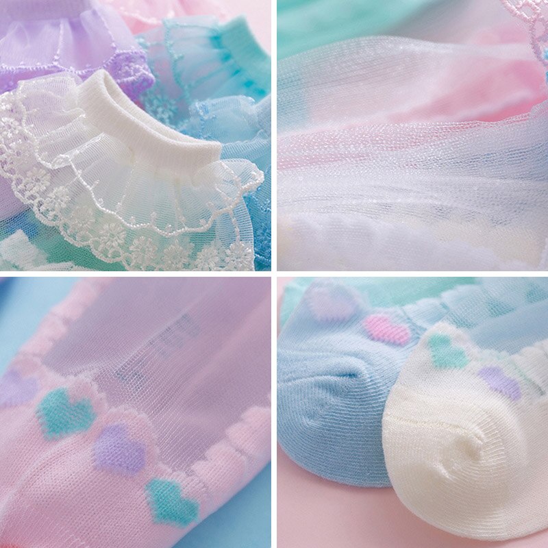 Leuke Kant Bloem Baby Meisjes Sokken Zomer Mesh Ademend Kinderen Sokken Zachte Baby Peuter Dunne Sokken