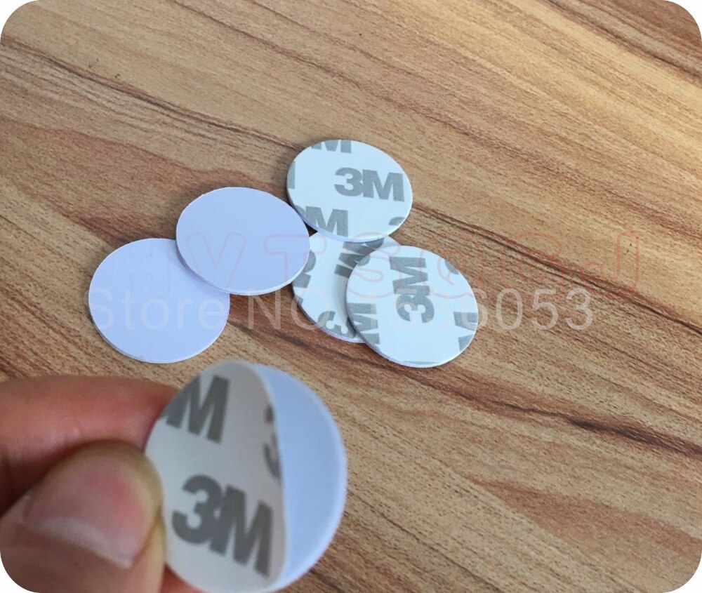 100pcs 25mm 125Khz RFID Cards ID 3M Sticker Coin Cards TK4100 Chip Compatible EM4100 For Access Control