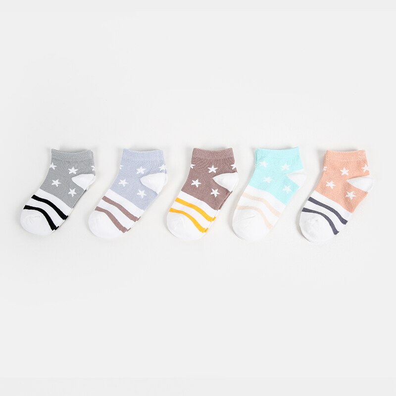 5 pairs los Neue Baumwolle Weiche Jungen Mädchen Socken Nette Anker Streifen Sterne Sommer Kinder Socken Baby Junge Stile warme Socken 1-9Y