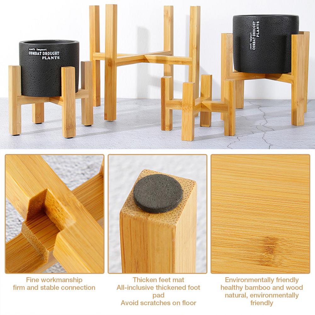 Wood Planter Pot Trays Flower Pot Rack Strong Standing Bonsai Holder Home Garden Decoration Indoor Display Plant Stand Shelf