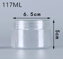 Botellas Vacías pequeñas de plástico transparente para alimentos, envases de condimentos, tarro transparente, almacenamiento para el hogar, 100ML, 150ML, 50 unidades: 117ML 50PCS