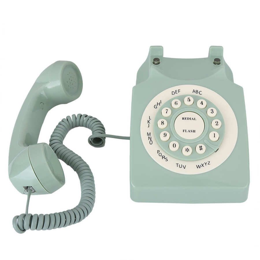 Antieke Europese Vintag Vaste Telefoon Groen High Definition Call Grote Clear Knop Kantoor Telefoon
