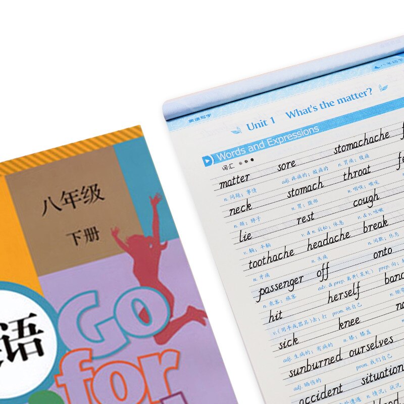 English Writing Copybook for School Students Kids Practice Calligraphy Grade 3 to 8 Modian