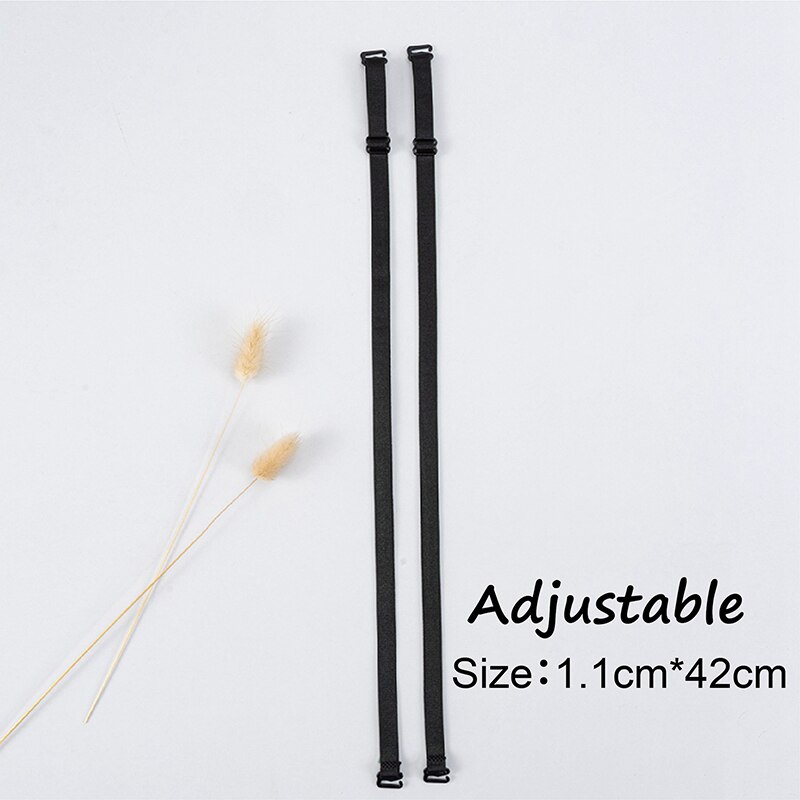 1Pair 1.1cm Width Women Slip Resistant Bra Straps Women Double Shoulder Elastic Brassiere Lady Bra Strap Accessories Lingerie