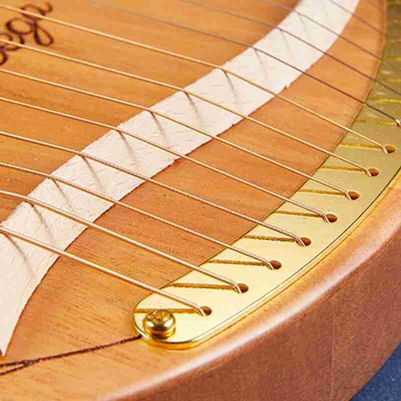 Lyre Piano-ARPA de madera de caoba de 19 cuerdas para instrumento Musical, 16 cuerdas de repuesto y llave inglesa de afinación con C8A4
