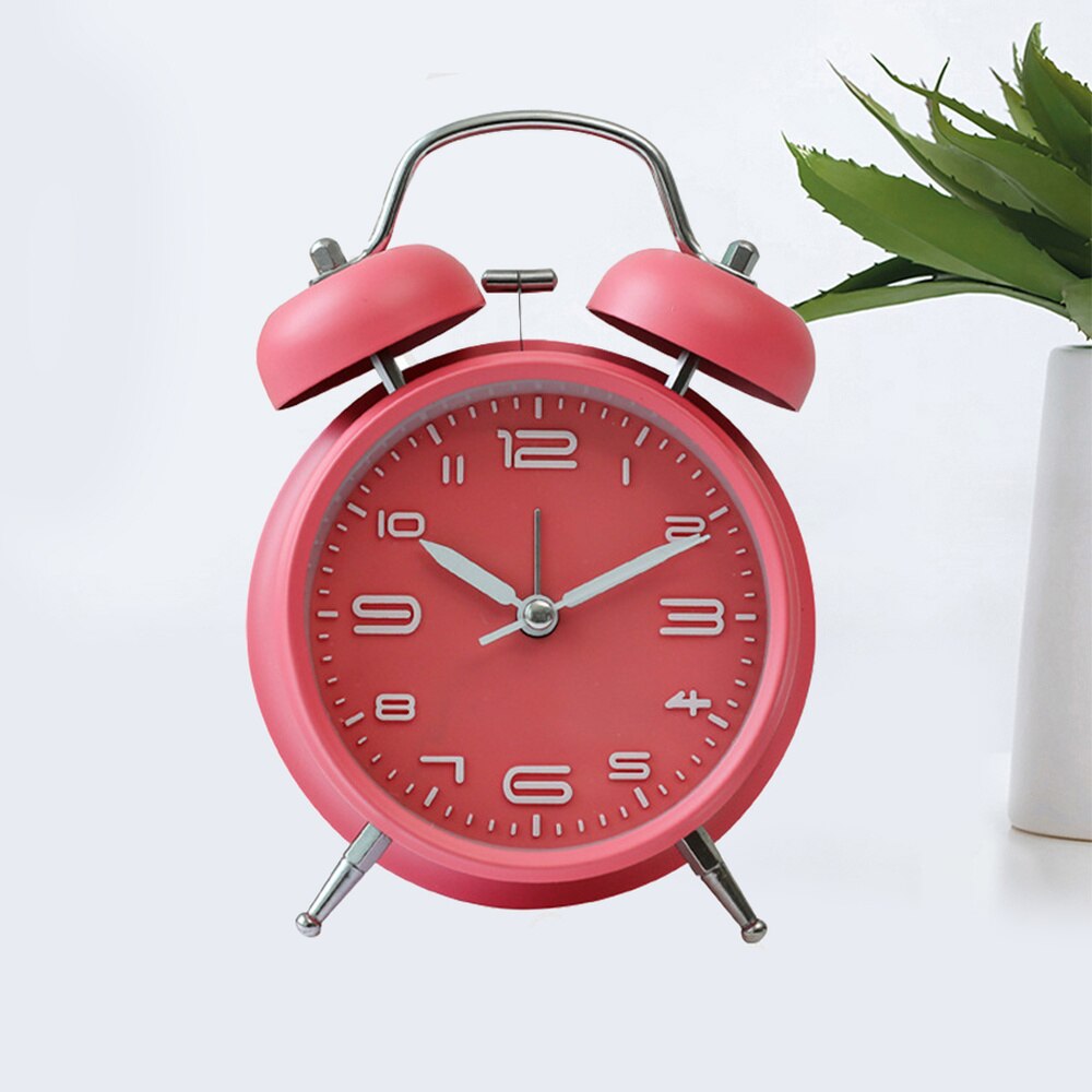 1PC Students Alarm Clock Simple Bedroom Desk Clock Cartoon with Night Light Alarm Clock Mute Alarm Clock Retro Ringing