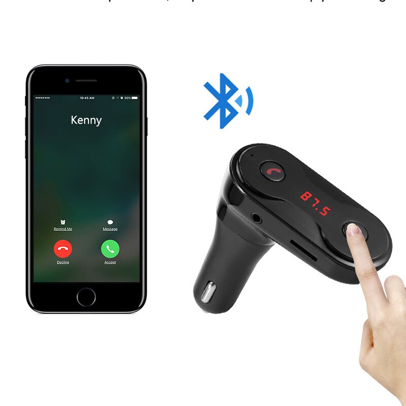 Rovtop Wireless FM Transmitter Modulator Car Bluetooth Kit G7 Charger Upgrade to C8 AUX Wireless Handsfree Car Music Player Z2