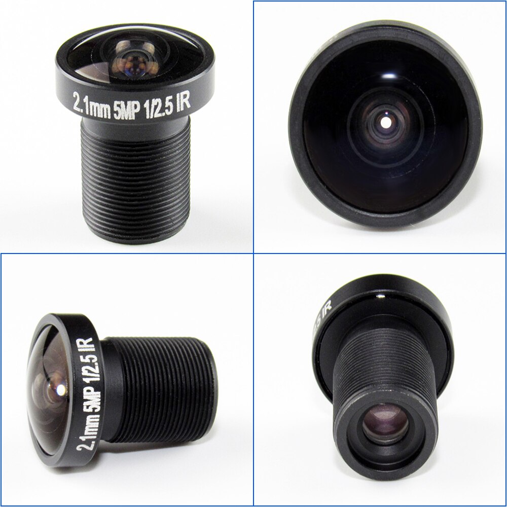 2.1mm- lins fisheye cctv-objektiv 1/2.5 "  hd 5.0 megapixel för ip cctv-kameror  m12 -fäste 155 graders kompatibel vidvinkelpanorama