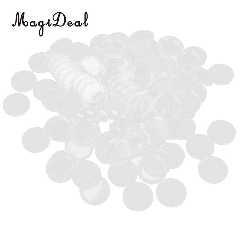 Magideal 100 Stks/set Clear Coin Capsules Containers Dozen Houders Voor Kinderen Kids Novelty 26Mm